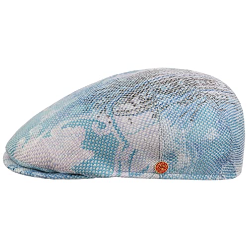 Mayser Sidney Malibu Melange Flatcap Schirmmütze Schiebermütze Baumwollcap Damen/Herren - Made in The EU Winter Herbst Frühjahr Sommer Frühling-Sommer Herbst-Winter - 57 cm hellblau von Mayser