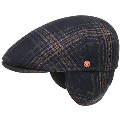 Mayser Simon Plus Flatcap mit Ohrenklappen Schirmmütze Schiebermütze Seidencap Herren - Made in The EU Schirm, Futter, Lederband Winter Herbst-Winter - 56 cm dunkelblau Mayser Simon Plus Flatcap mit Ohrenklappen Schirmmütze Schiebermütze Seidencap Herren - Made in The EU Schirm, Futter, Lederband Winter Herbst-Winter - 56 cm dunkelblau von Mayser