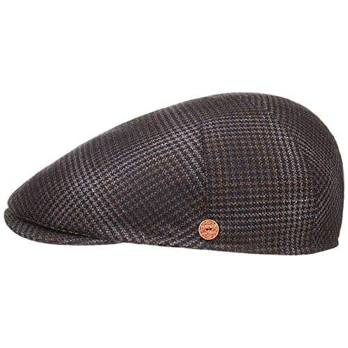 Mayser Simon Seide Schurwolle Flatcap Schirmmütze Schiebermütze Seidencap Sommercap Herren - Made in The EU mit Schirm, Futter, Futter Frühling-Sommer - XL (61-62 cm) braun von Mayser