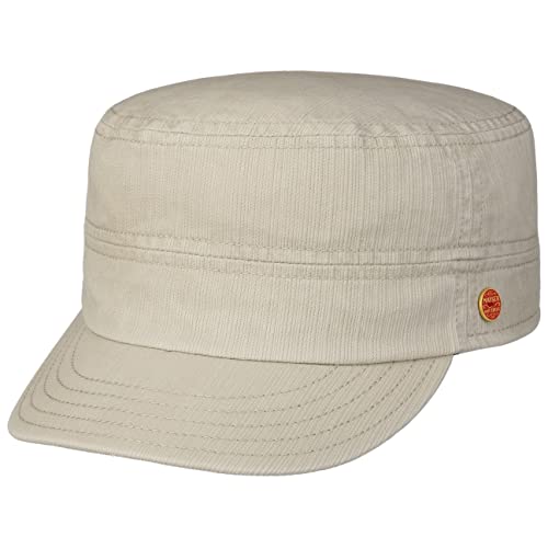 Mayser Sun Protect Castro Armycap Army Cap Baumwollcap Sonnencap Sommercap Herren - Made in The EU mit Schirm Frühling-Sommer Herbst-Winter - 57 cm Hellbeige von Mayser