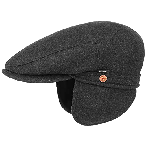 Mayser Sympatex Schirmmütze Flatcap mit Ohrenklappen Outdoor Fleecefutter Herren Sommer Winter Made in EU grau 60 cm von Mayser