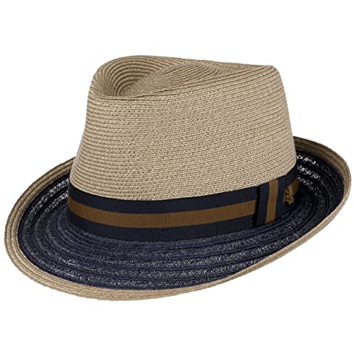 Mayser Teo Hanfhut Zechbauer Strohhut Strohtrilby Sommerhut Sonnenhut Strandhut Herren - Made in The EU mit Ripsband, Ripsband Frühling-Sommer - 55 cm Taupe von Mayser