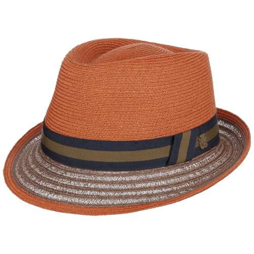 Mayser Teo Hanfhut Zechbauer Strohhut Strohtrilby Sommerhut Sonnenhut Strandhut Herren - Made in The EU mit Ripsband, Ripsband Sommer Frühling-Sommer - 56 cm orange von Mayser