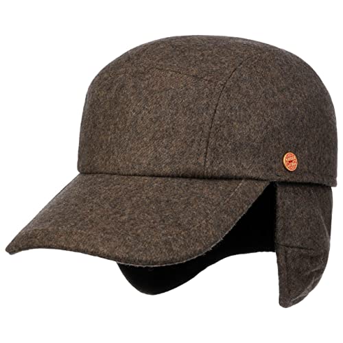 Mayser Tino Sympatex Baseballcap 5-Panel Wollmischung Ohrenklappen Herren Winter Made in EU braun 58 cm von Mayser
