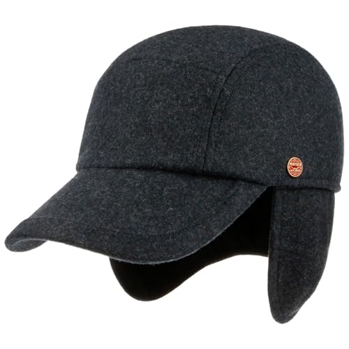 Mayser Tino Sympatex Cap mit Ohrenklappen Herren - Made in The EU Wintercap Baseballcap Basecap Schirm, Ohrenklappen, Futter, Futter Winter Herbst-Winter - 60 cm dunkelblau von Mayser