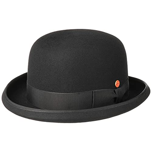 Mayser Viril Melone Hut Damen/Herren - Made in The EU Herrenhut Bowler Wollfilzhut mit Ripsband, Einfass Herbst-Winter - 57 cm schwarz von Mayser