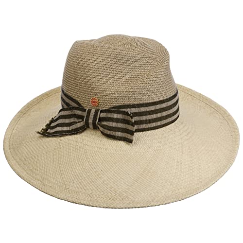 Mayser Vivian Strohhut Sonnenhut Sommerhut Damenhut Schlapphut Gartenhut Strandhut Damen - Made in The EU mit Ripsband, Ripsband Sommer Frühling-Sommer - One Size Natur-Oliv von Mayser