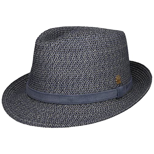 Mayser Zechbauer Trilby Hut Hanf Leinen UV-Schutz Ledergarnitur Made in EU Herren Sommer blau 61 cm von Mayser