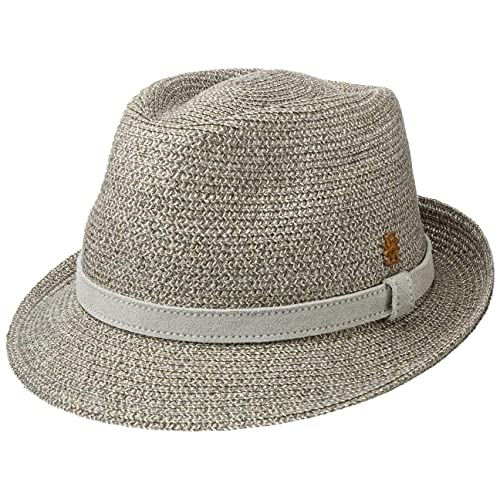 Mayser Zechbauer Trilby Hut Hanf Leinen UV-Schutz Ledergarnitur Made in EU Herren Sommer grau 58 cm von Mayser