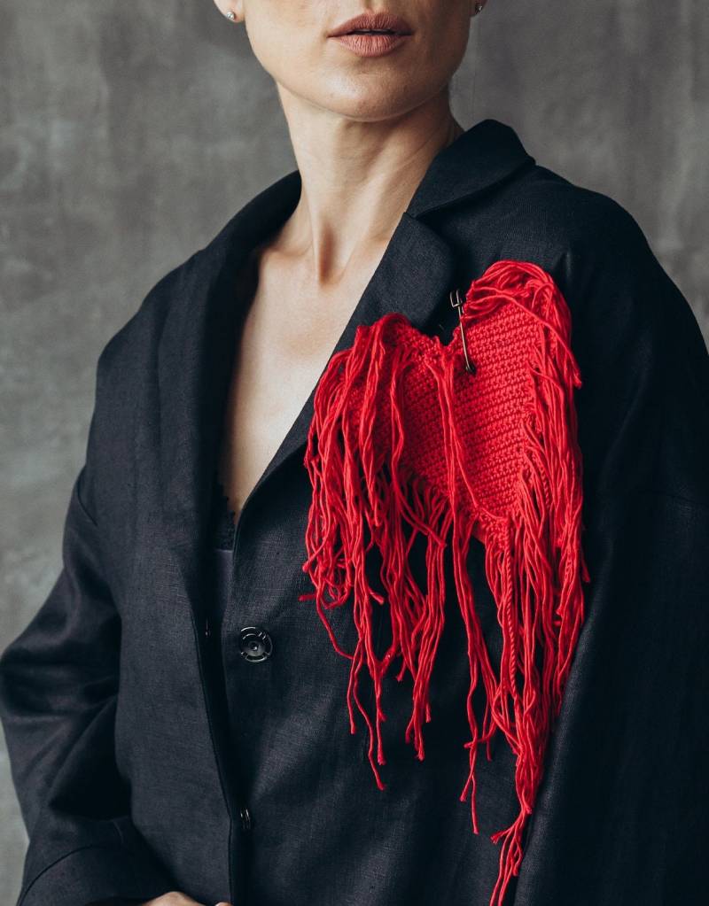 Rotes Herz Pin-Herz Brosche-Geschenk Für Sie-Geburtstag Geschenk-Rotes Herz-Herz Schmuck-Handgefertigte Geschenke-Herz Pin-Handgefertigter von Maystra