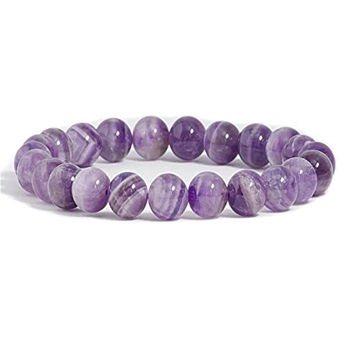 Mayting Natürliche Amethyst Armband 8mm Perlen Armband Edelstein Stein Kristall Armband Männer Frauen Stretch Handgelenk Band von Mayting