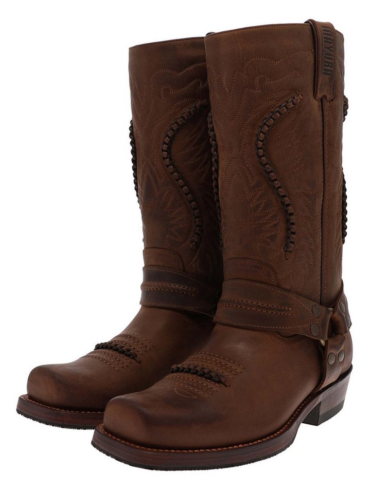 Mayura Boots MB002 Bikerstiefel Braun Bikerboots Rahmengenäht von Mayura Boots