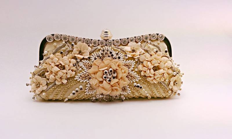 Mazcollection Blumenmuster Mit Faux Perle, Kristall Abendtasche Mazcollection Blumenmuster Mit Faux Perle, Kristall Abendtasche von MazCollection