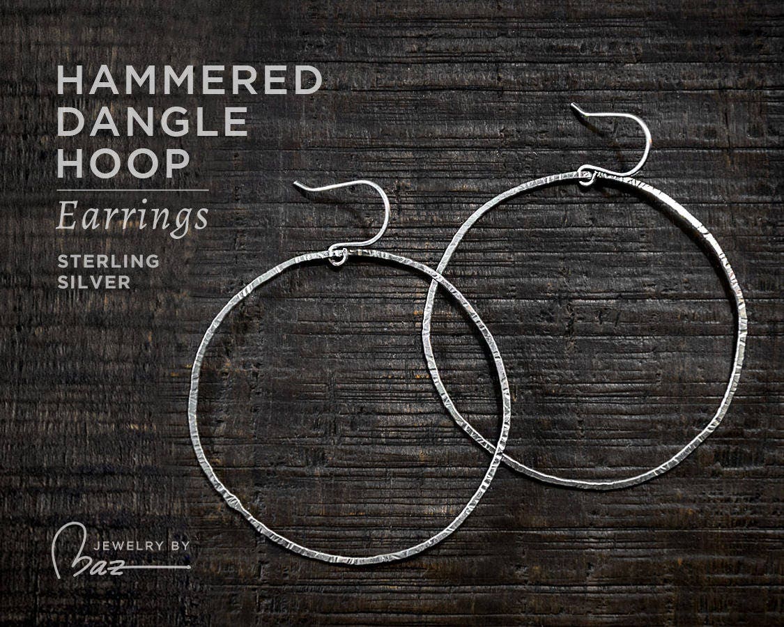 sterling Silber Creolen - Organic Dangle Design von MazJewelryStudio