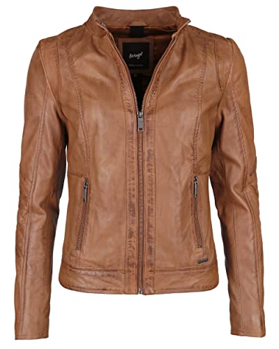 Maze Damen Lederjacke Mit Stehkragen Marcie Cognac L von Maze