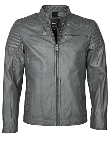 MAZE Herren Lederjacke 51Rocha Grey XXL von MAZE