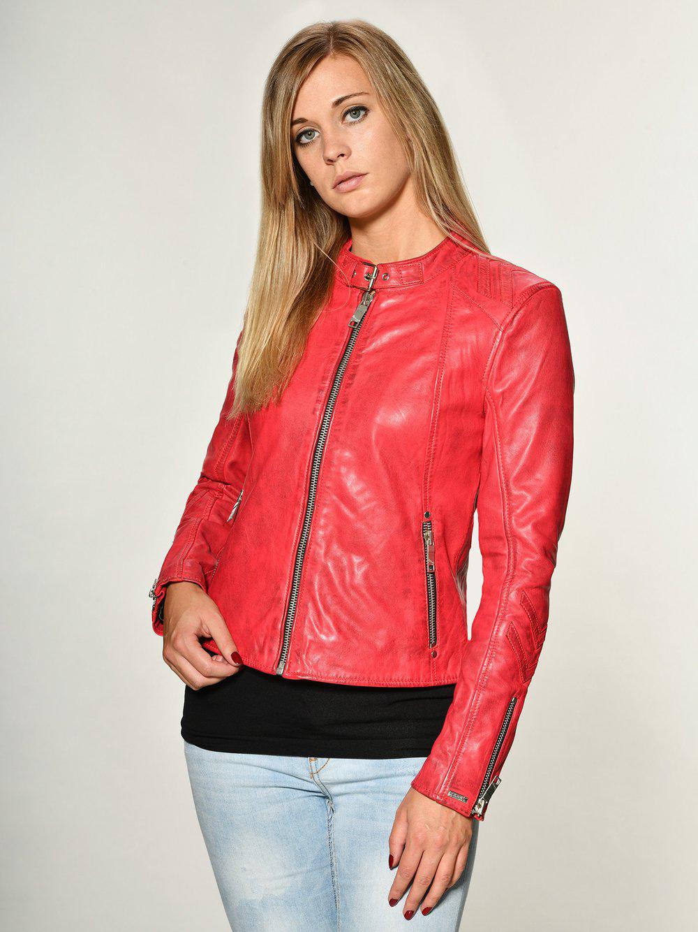 Maze Lederjacke Damen, rot von Maze