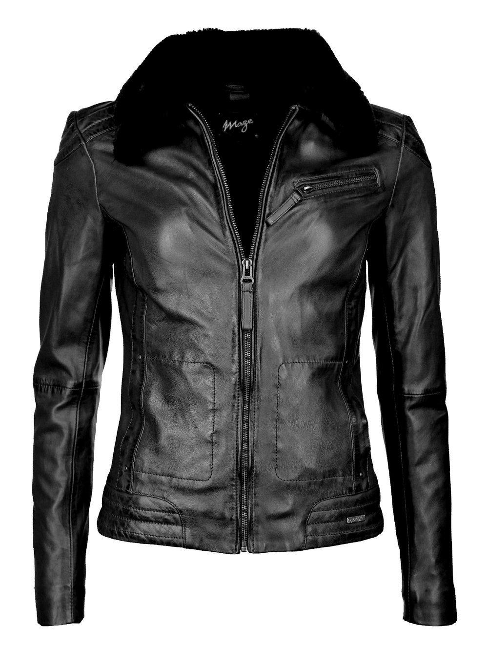 Maze Lederjacke Damen, schwarz von Maze