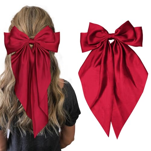 Haarschleifen für Damen und Mädchen, seidige Satin-Haarspangen mit langem Schleifenschwanz, große französische niedliche Haarschleifen, Haarschmuck für Party, Damen und Mädchen Haarschleifen für Damen und Mädchen, seidige Satin-Haarspangen mit langem Schleifenschwanz, große französische niedliche Haarschleifen, Haarschmuck für Party, Damen und Mädchen von MaziZhang