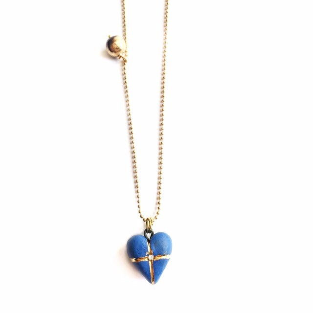 Blaue S-Porzellan-Herz-Anhänger, Mit Goldenen 24Ct Glanz Verziert Ist Ein Perfektes Geschenk Für Ihre Mutter, Muttertagsgeschenk Blaue S-Porzellan-Herz-Anhänger, Mit Goldenen 24Ct Glanz Verziert Ist Ein Perfektes Geschenk Für Ihre Mutter, Muttertagsgeschenk von MazidalykaiCERAMIC