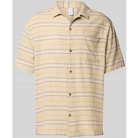 Mazine Regular Fit Freizeithemd aus Leinen-Mix mit Logo-Stitching in Beige, Größe XXL von Mazine