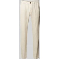 Mazine Regular Fit Leinenhose mit elastischem Bund in Offwhite, Größe L von Mazine