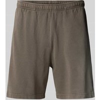 Mazine Regular Fit Sweatshorts mit Label-Detail in Mittelbraun, Größe M von Mazine