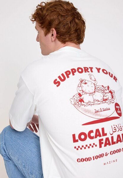 Mazine T-Shirt aus Bio-Baumwolle - Falafel Backprint Mazine T-Shirt aus Bio-Baumwolle - Falafel Backprint von Mazine