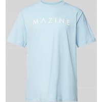 Mazine T-Shirt mit Label-Print Modell 'Hurry' in Hellblau, Größe XXL von Mazine