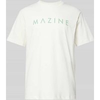 Mazine T-Shirt mit Label-Print Modell 'Hurry' in Offwhite, Größe L von Mazine