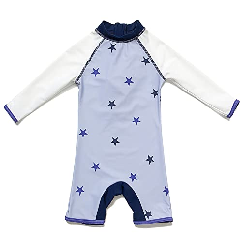 Mazuliso Baby Junge Badeanzug UPF50+ EIN Stück Lange Ärmel Sonnenanzug MIT Einem Reißverschluss(VLStern,86-92 cm) von Mazuliso