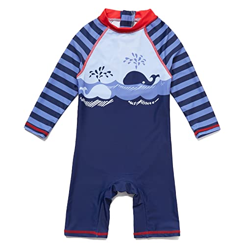 Mazuliso Baby Junge Badeanzug UPF50+ EIN Stück Lange Ärmel Sonnenanzug MIT Einem Reißverschluss(XPSWal,62-68 cm) von Mazuliso