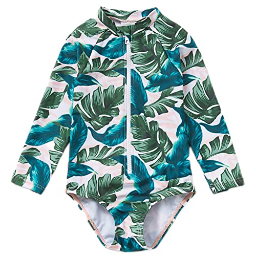 Mazuliso Baby Mädchen Badeanzug UV EIN stück Langeärmel MIT Einem Reißverschluss(Grün,92-98 cm) von Mazuliso