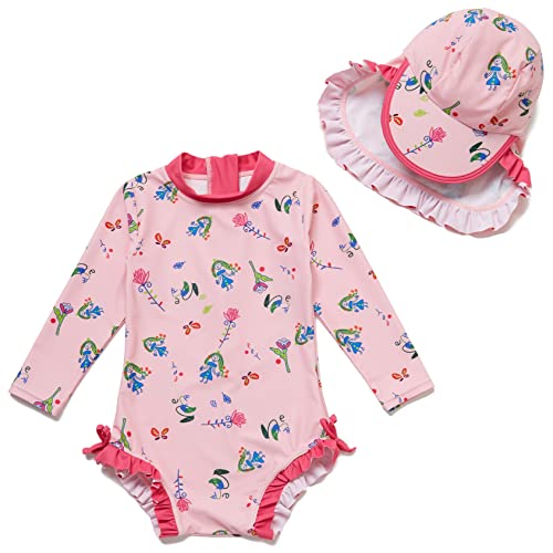 Mazuliso Baby Mädchen Badeanzug UV EIN stück Langeärmel MIT Einem Reißverschluss(Princess,68-74 cm) von Mazuliso