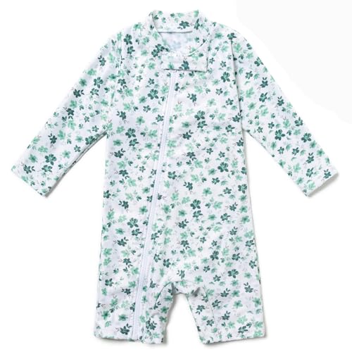Mazuliso Baby Mädchen Badeanzug UV Umweltfreundliche Recycelte Stoffe mit Durchgehendem Front Reißverschluss(GüBlumen,80-86 cm) von Mazuliso
