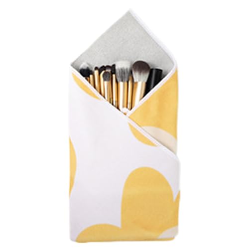 Kosmetiktasche aus Stoff, tragbare Kosmetiktasche – faltbare Make-up-Tasche aus Stoff, Kulturbeutel, wiederverwendbarer Make-up-Organizer, Kamera-Wickeltuch, Sonnenblume, Consulte la descripción, von Mbiyhgta