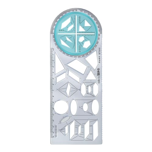 Mbiyhgta Multifunktionslineal - Tragbare Kinder-Zeichenvorlage für geometrisches Zeichnen,Geometrisches Lineal, Zeichnungsvorlage, Entwurfslineale und Vorlagen, Messwerkzeug zum Zeichnen, Schreiben, von Mbiyhgta