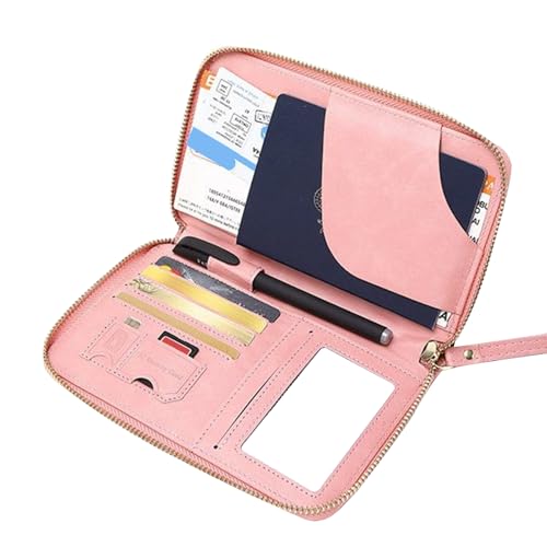 Passhalter - Passabdeckung, Lederbrieftasche | PU Leder Multi-Card-Slot-Passhalter, tragbarer Brieftaschenorganisator wasserdichtes Reisen und Tickets dokumentieren Geldspeicher für Männer, Frauen von Mbiyhgta