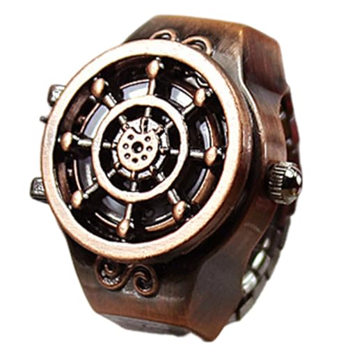 Retro Watch Ring - Stilvoller Ring, einzigartiges Design | Klassischer Uhr Uhr Watch Ring für Männer mit Vintage -Stil, Mode Statement Schmuck für tägliche Nutzungsveranstaltungen und modernes Casual von Mbiyhgta
