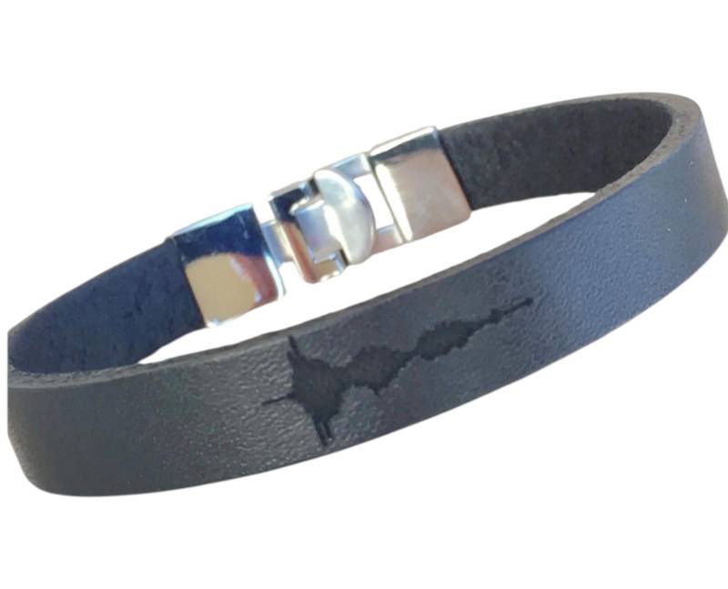 Edelstahl-Leder-Armband, Schallwelle Armband, Personalisiertes Armband, Herren Armband, Kostenloser Versand, Armbänder Für Männer, Männer von MbraceMen