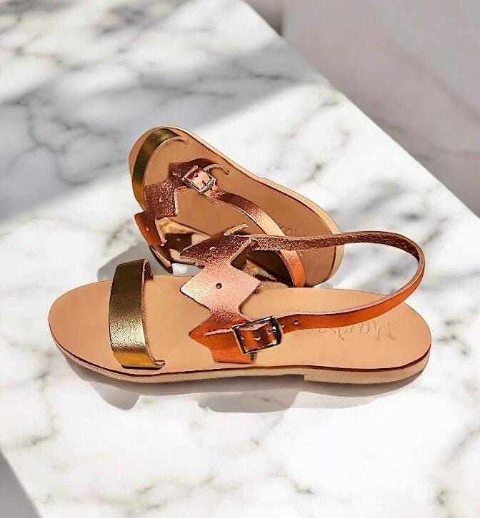 Handgefertigte Ledersandalen, Ledersandalen Frauen, Riemchensandale, Marbe, Farbkombinationen, Diasandale, Schuhe, Artisan Sandalen Cylia von Mbsandals