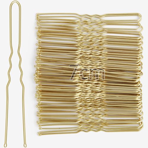 Mbsomnus 50 Stück Haarnadeln, 7cm U-förmige Haarnadel Bobby Pins Metall, Haarspangen Haarklammer für Damen Mädchen Frauen Haarzusätze Friseursalon (Schwarz)(Gold) (Braun) von Mbsomnus