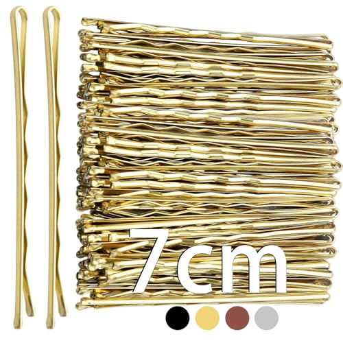 Mbsomnus 7cm Haarnadeln Blonde 50 Stück Bobby Pins Blonde Haarklemmen Haarspangen Gewellte Hair Pin Lange Haarnadel Set - Essential Haar Accessoires für Frauen & Mädchen, Ideal für Alle Haartypen von Mbsomnus