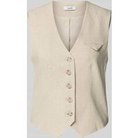 mbyM Leinenweste mit V-Ausschnitt Modell 'Flavio' in Beige, Größe XL von MbyM