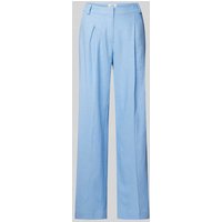 mbyM Wide Leg Leinenhose mit Bundfalten Modell 'Cristiana' in Hellblau, Größe L von MbyM