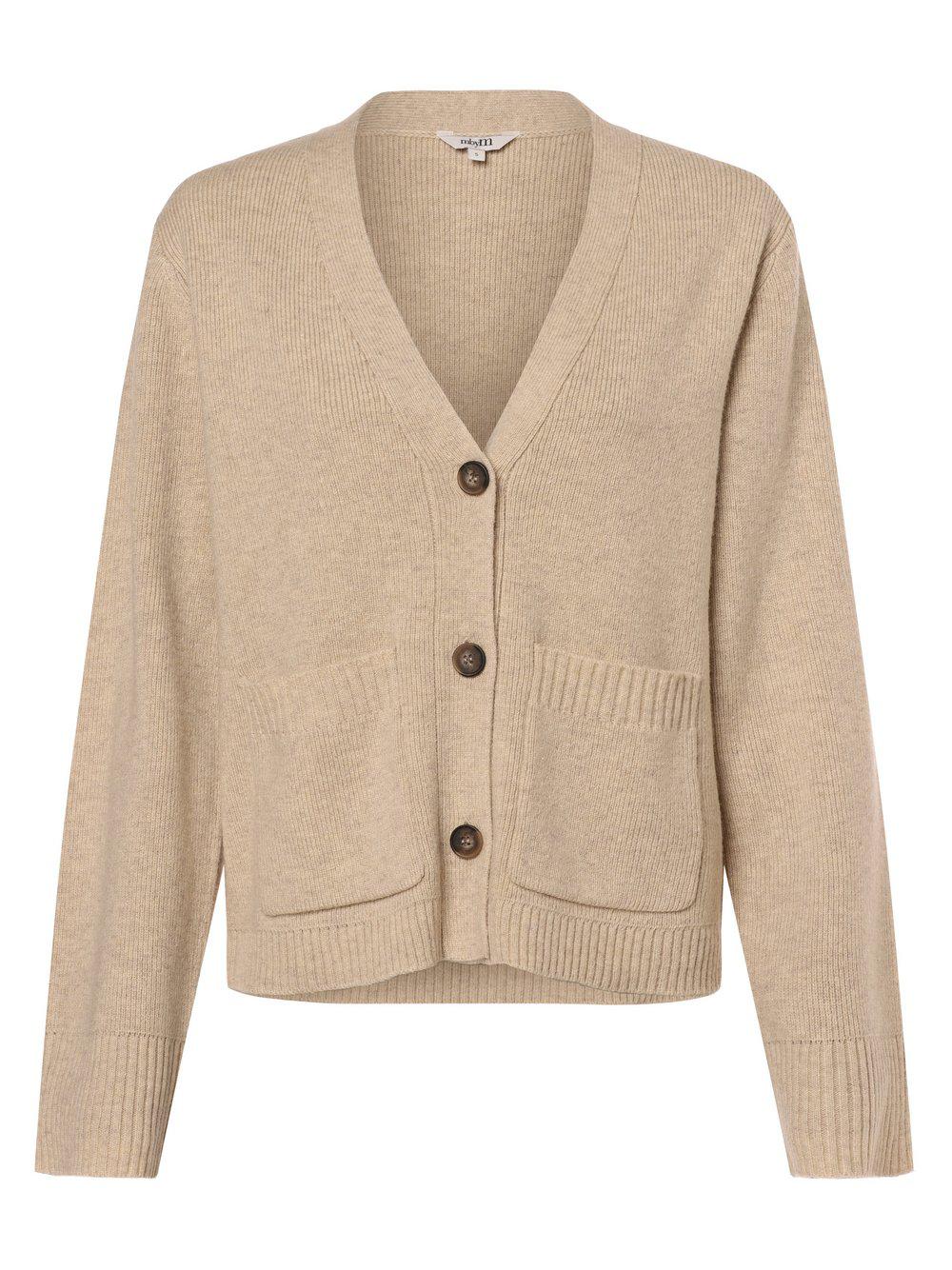 mbyM Strickjacke Damen Feinstrick V-Ausschnitt, beige von Mbym