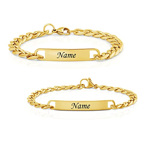 Personalisierte Partner armbänder – Graviertes Armband für Paare | Hochwertiger Edelstahl | Geschenk für Verliebte | Pärchenarmband für Sie & Ihn | Individuell & emotional von Gravurtastisch