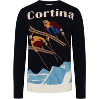 Mc2 Saint Barth Rundhalspullover aus einem Wolle-Kaschmir-Mix mit Cortina Ski-Motiv in S von Mc2 Saint Barth
