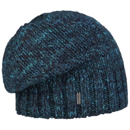 McBURN Alaseja Damen Strickmütze - Made in Italy Strickbeanie Beanie Skimütze Oversize, Oversize Winter Herbst-Winter - One Size blau von McBURN