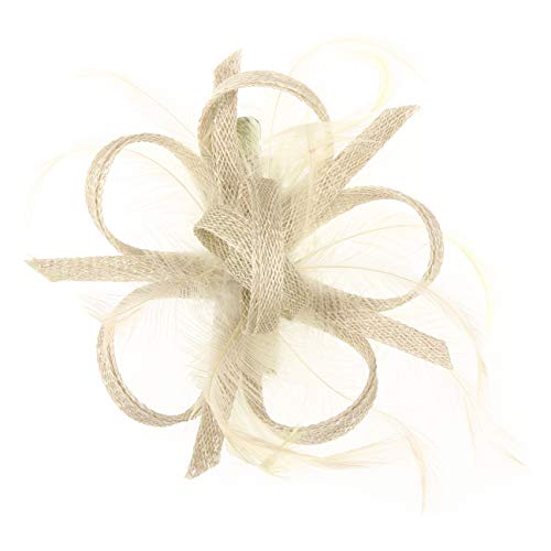 McBURN Clip Fascinator Haarschmuck Kopfschmuck Anlasshut Damen - Made in Italy Sommer Frühling-Sommer - One Size cremeweiß von McBURN